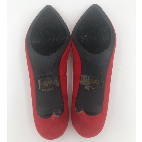 Bamboo Desiree Red Heels | Women's Size 8 - Picture 5 of 7